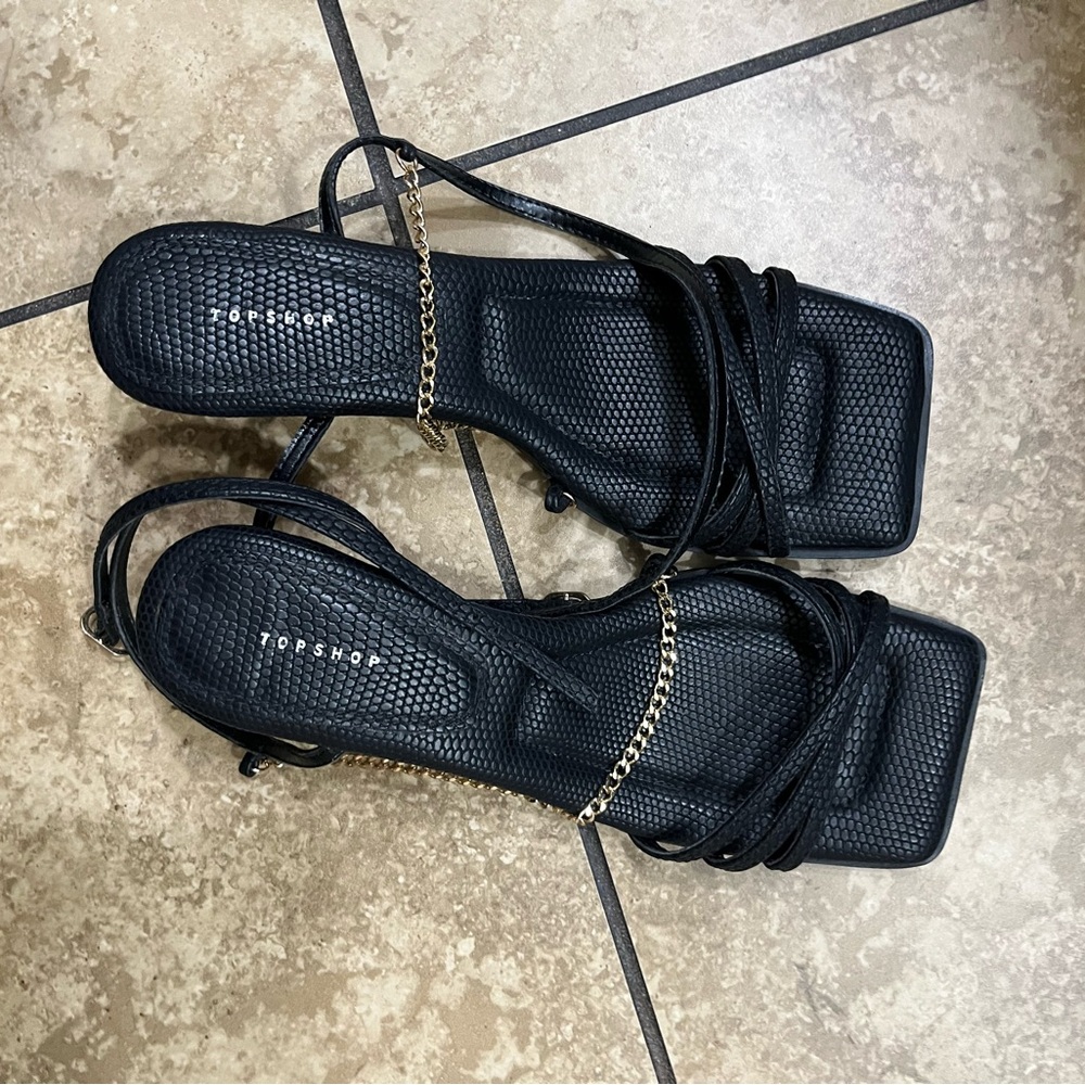 EUC Topshop black sandals